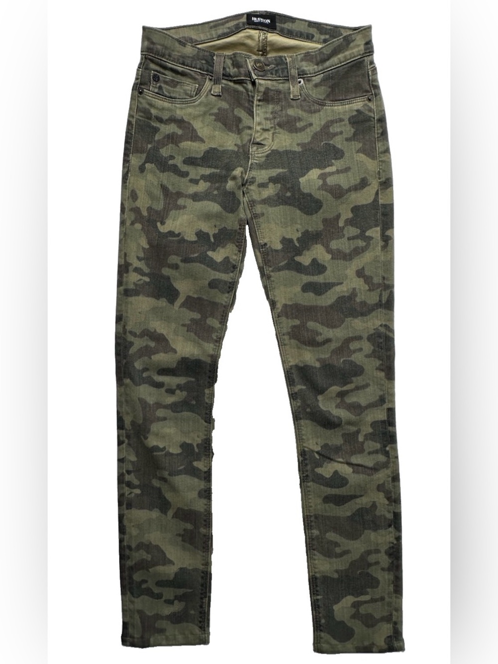 Hudson Krista Super Skinny Crop Jeans Womens 25 Green Camo Military